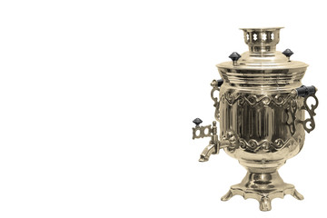 ancient samovar isolated on white background