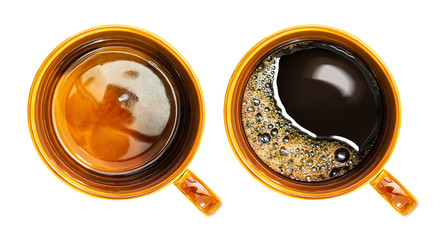 Top view of coffee cup