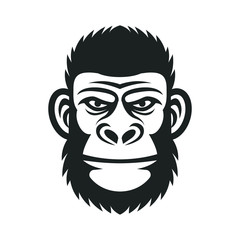 Head of a monkey. Wicked gorilla. Primacy illustration
