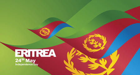 Eritrea Independence Day flag ribbon landscape background