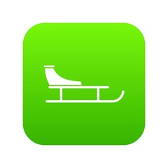 Sled icon digital green for any design isolated on white vector illustration