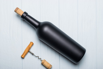 Wine bottle on background - Mock-up