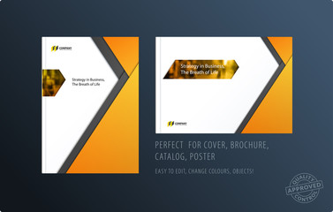 Fototapeta na wymiar Abstract double-page brochure material design style with colourful layers for branding. Business vector presentation broadside.