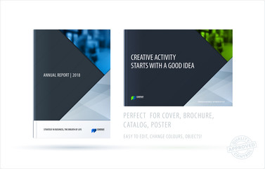 Abstract double-page brochure material design style with colourful layers for branding. Business vector presentation broadside.