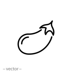 eggplant, line sign, icon vector