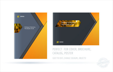 Abstract double-page brochure material design style with colourful layers for branding. Business vector presentation broadside.