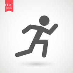 Running Man vector icon. Runner stick figure icon. Vector illustration. Illustration style is flat iconic black symbol on a white background