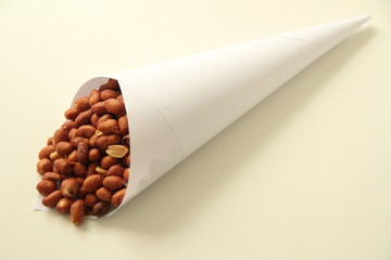 Paper cone, salted peanut, Sao Paulo, Brazil