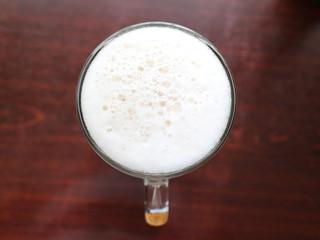 beer froth close-up