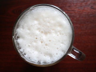 beer froth close-up
