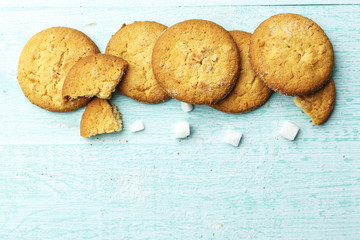 cookies and scattered sugar on the table