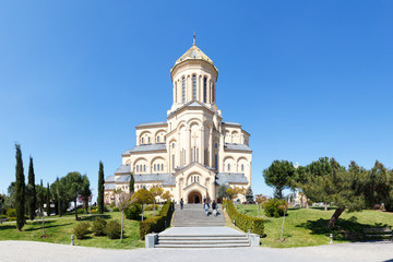Fototapeta na wymiar Cathedral of the Holy Trinity in Tbilisi