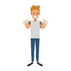 young man doing hands expressions vector illustration graphic design