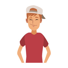 Happy young man cartoon vector illustration graphic design