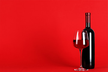 bottle of wine place for text