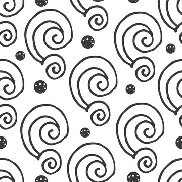 Adstract hand drawn seamless pattern with waves.