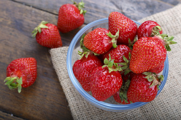 strawberry in a glass plate