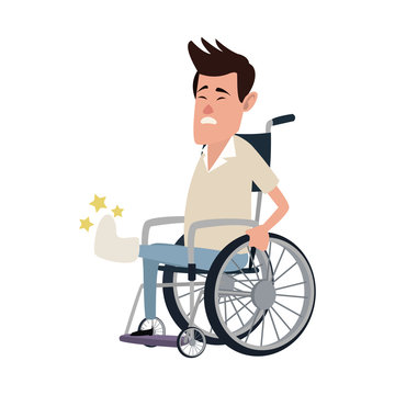 Man In Wheelchair Cartoon Vector Illustration Graphic Design