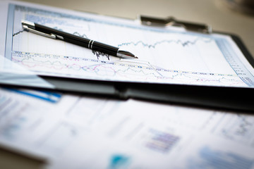 Drawings and charts of successful business