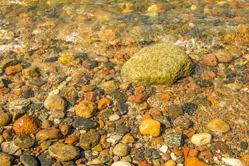 big pebbles on a beach