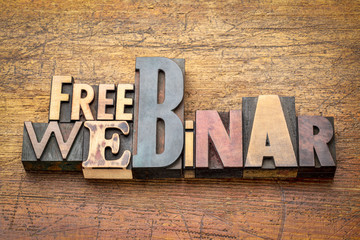 Fototapeta premium free webinar banner in vintage wood type