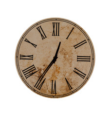 old clock on a white background. there is a way