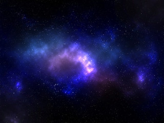 Colorful space nebula with Shining Stars background.