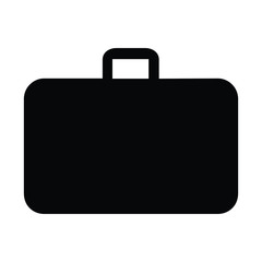 A black and white silhouette of a suitcase