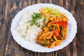 food cuisine Rice with chiken