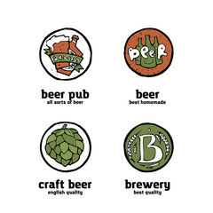 Beer pub posters, stickers, emblems