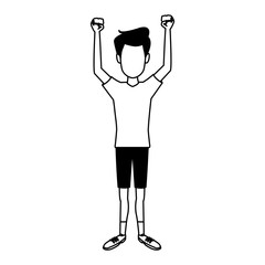 young man doing hands expressions vector illustration graphic design