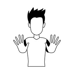 young man doing hands expressions vector illustration graphic design