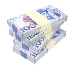 Georgian lari bills isolated on white background. 3D illustration.