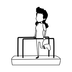 Man Patient in walking recuperation vector illustration graphic design