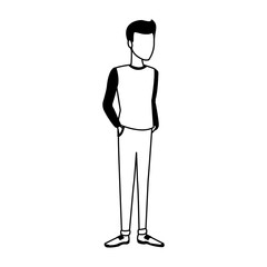 Young man cartoon vector illustration graphic design