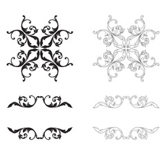 Vector baroque of vintage elements for design. 