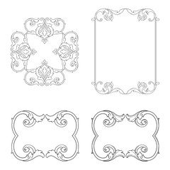 Vector baroque of vintage elements for design. 