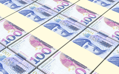 Georgian lari bills stacks background. Computer generated 3D illustration.