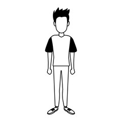 Young man cartoon vector illustration graphic design