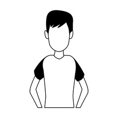 Young man cartoon vector illustration graphic design