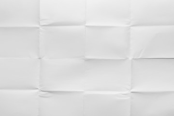 Empty sheet folded in sixteen, white glossy paper