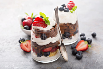 Chocolate pudding layered dessert