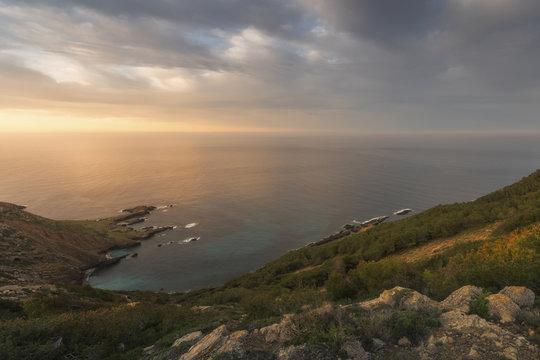 Sunrise on Punta Cortigliolo,Marettimo,Egadi Island,Trapani,Sicily,Italy,Europe