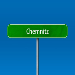 Chemnitz Town sign - place-name sign