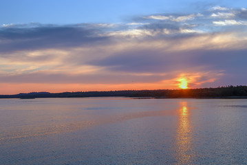 Sunset in White Sea, Russia