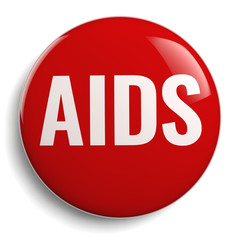 AIDS Red Round Symbol Isolated