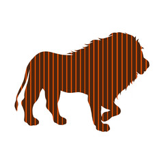 A young strong lion of orange and brown lines
