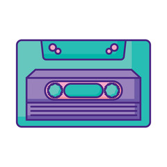 Fototapeta premium Cassette icon over white background, vector illustration