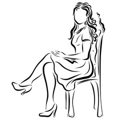 A beautiful lady sitting on an expensive chair