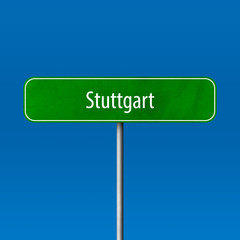 Stuttgart Town sign - place-name sign